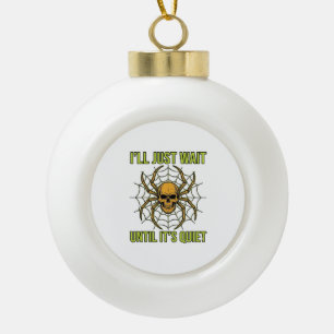 Vintage Skull Spider Funny Halloween T-Shirt Desig Ceramic Ball Christmas Ornament