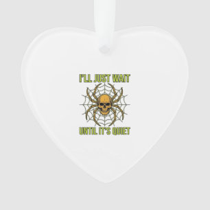 Vintage Skull Spider Funny Halloween T-Shirt Desig Ornament