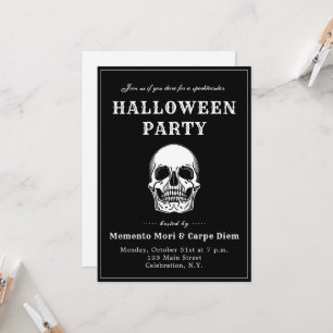 Vintage Skull Spooky Halloween Party Invitation