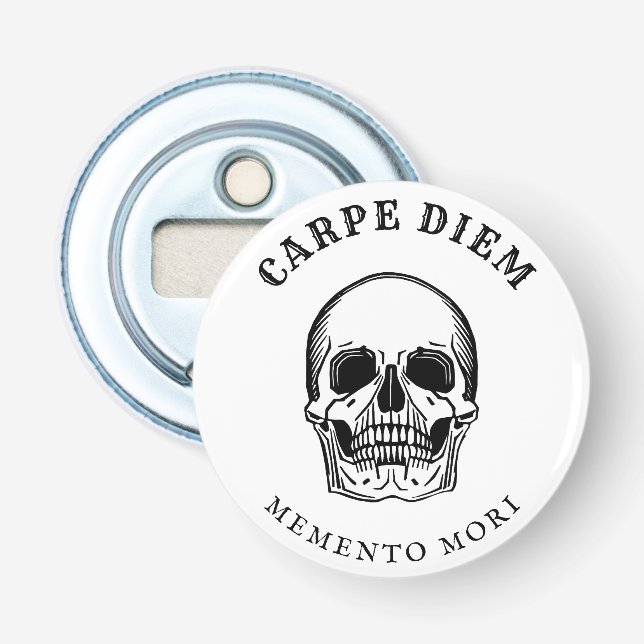 Vintage Skull Spooky Memento Mori Bottle Opener (Front)