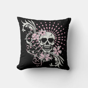 Vintage Skull Throw Pillow
