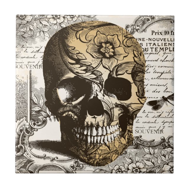 Vintage Skull Tile (Front)