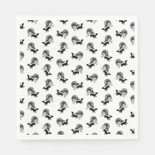 Vintage Skunks Pattern CUSTOM BACKGROUND COLOR Napkin