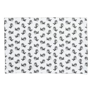 Vintage Skunks Pattern CUSTOM BACKGROUND COLOR Pillowcase