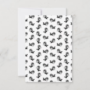 Vintage Skunks Pattern CUSTOM BACKGROUND COLOR Thank You Card