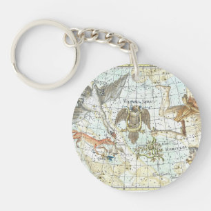 Vintage Sky Map Constellation of Hercules  Keychain