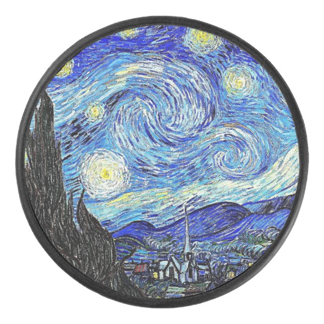 Vintage Sky Night Starry Night Hockey Puck (Front)