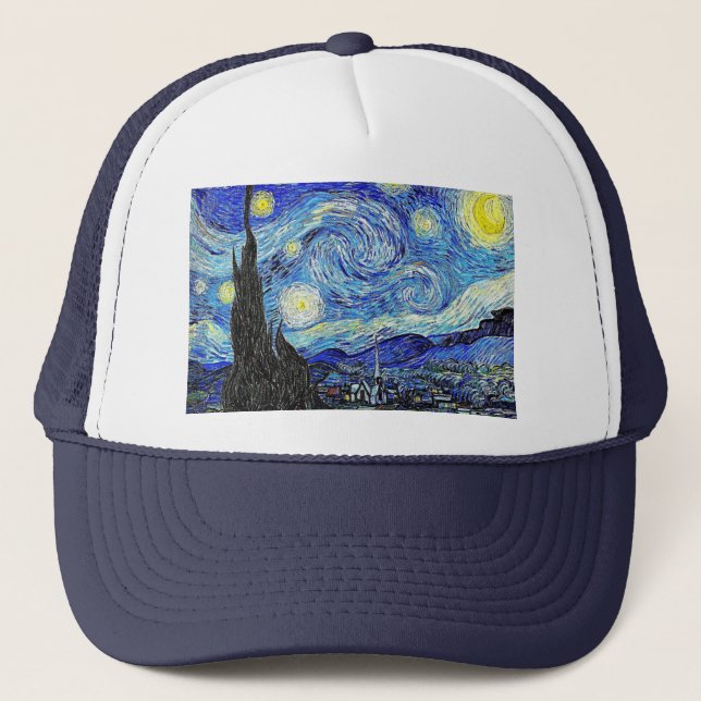 Vintage Sky Night Starry Night Trucker Hat (Front)