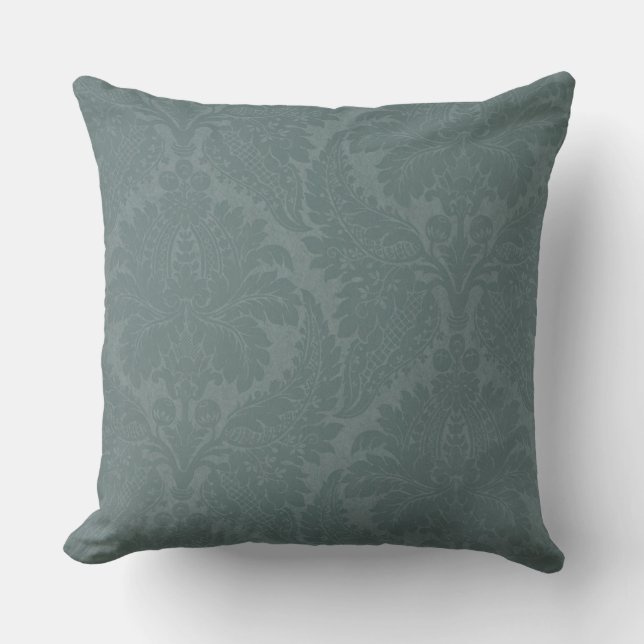 Vintage Slate Blue Throw Pillow (Front)
