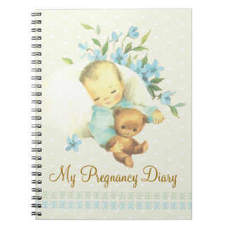 Vintage Sleeping Baby Personalized Notebook