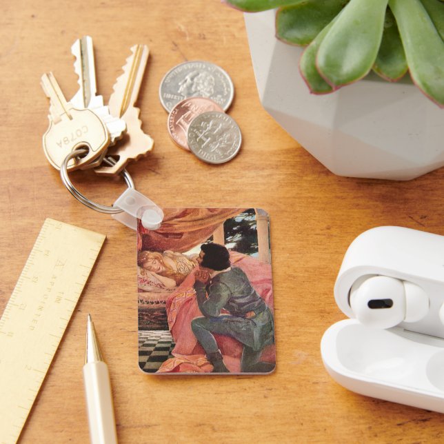 Vintage Sleeping Beauty by Jessie Willcox Smith Keychain (Desk)