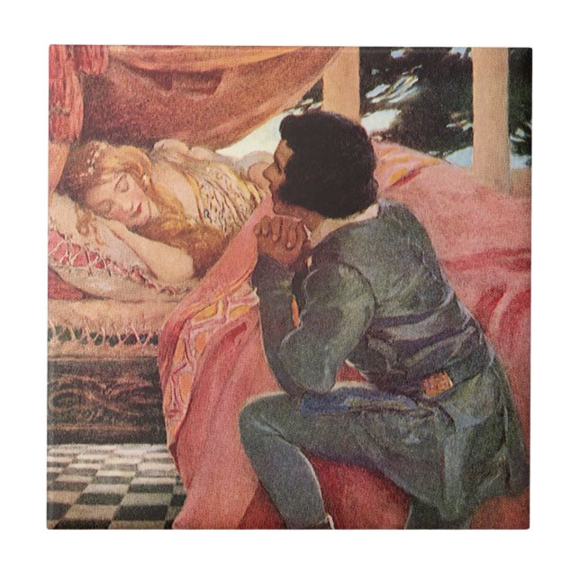 Vintage Sleeping Beauty by Jessie Willcox Smith Tile (Front)