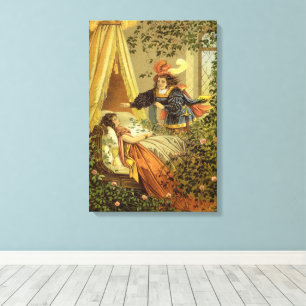 Vintage Sleeping Beauty, Victorian Fairy Tales Canvas Print