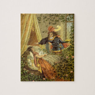 Vintage Sleeping Beauty, Victorian Fairy Tales Jigsaw Puzzle
