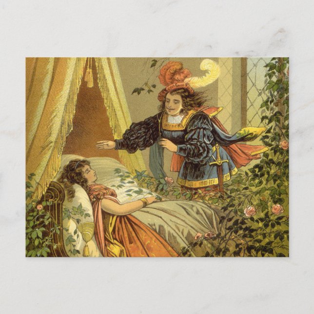 Vintage Sleeping Beauty, Victorian Fairy Tales Postcard (Front)