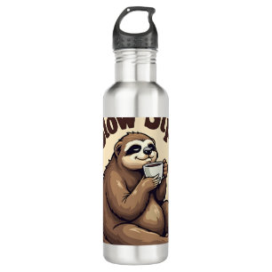 Vintage Sleepy Sloth Coffee Lover Cute Retro Shirt 710 Ml Water Bottle