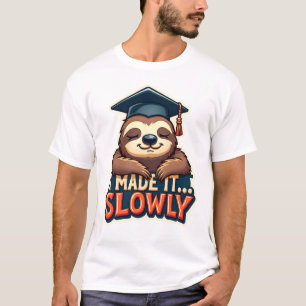 Vintage Sleepy Sloth Graduation Cute Animal Design T-Shirt