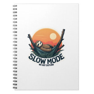 Vintage Sleepy Sloth Shirt Funny Slow Morning Desi Notebook