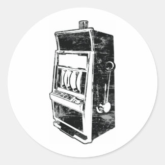 Vintage Slot Machine Classic Round Sticker