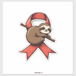 Vintage Sloth Awareness Ribbon Support Vector Art 