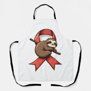 Vintage Sloth Awareness Ribbon Support Vector Art  Apron