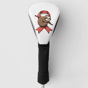 Vintage Sloth Awareness Ribbon Support Vector Art  Golf Head Cover