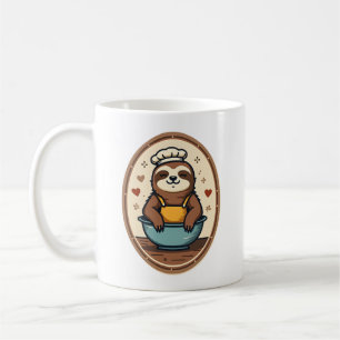 Vintage Sloth Baker Cute Retro Baking Art 2 Coffee Mug