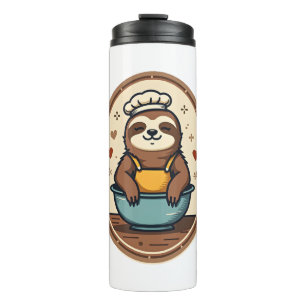 Vintage Sloth Baker Cute Retro Baking Art 2 Thermal Tumbler