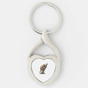 Vintage Sloth Drawing Wildlife Graphic (2) Keychain