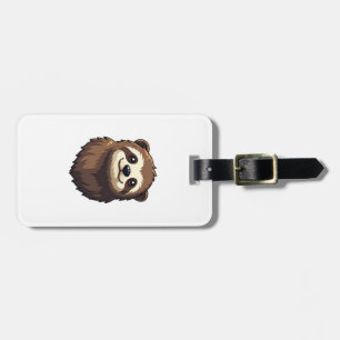 Vintage Sloth Face Retro Wildlife Graphic 2 Luggage Tag