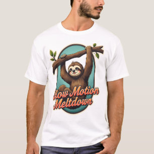 Vintage Sloth Funny Shirt Slow Meltdown Design