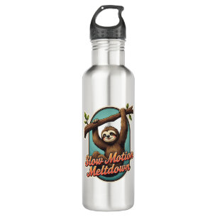 Vintage Sloth Funny Shirt Slow Meltdown Design 710 Ml Water Bottle