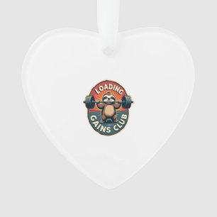 Vintage Sloth Gym Humor Installing Muscles Shirt 2 Ornament