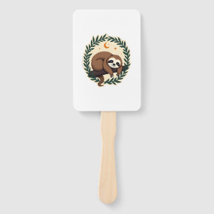 Vintage Sloth Heart Botanical Woodland Design 2 Hand Fan