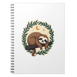 Vintage Sloth Heart Botanical Woodland Design 2 Notebook