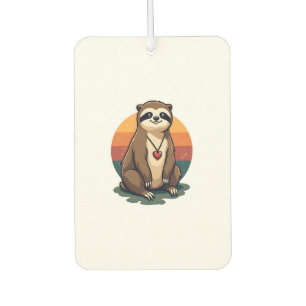Vintage Sloth Heart Cute Retro Animal Illustration Air Freshener
