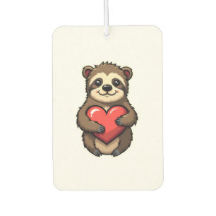 Vintage Sloth Heart Retro Love Animal Art 2 Air Freshener