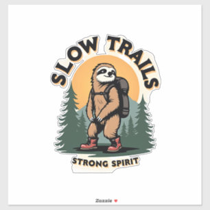 Vintage Sloth Hiking Adventure Quote Design 2