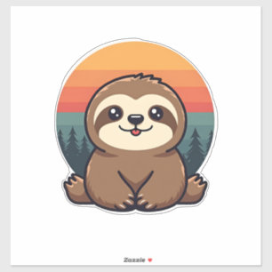 Vintage Sloth Illustration Cute Retro Animal Art 2