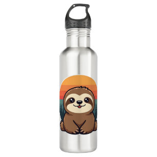 Vintage Sloth Illustration Cute Retro Animal Art 2 710 Ml Water Bottle