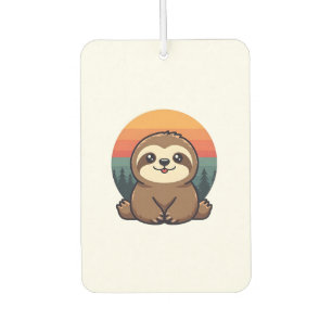 Vintage Sloth Illustration Cute Retro Animal Art 2 Air Freshener