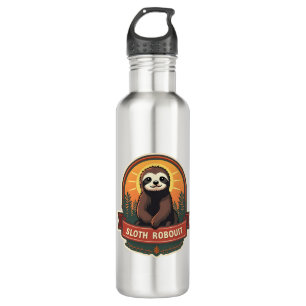 Vintage Sloth Illustration Retro Nature Art 2 710 Ml Water Bottle