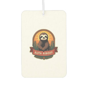 Vintage Sloth Illustration Retro Nature Art 2 Air Freshener