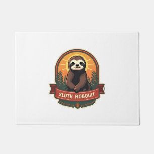 Vintage Sloth Illustration Retro Nature Art 2 Doormat