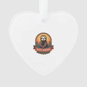 Vintage Sloth Illustration Retro Nature Art 2 Ornament