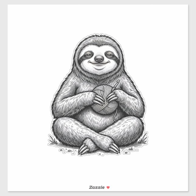 Vintage Sloth Knitting Engraving Shirt Design_1 (Sheet)