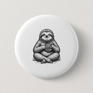 Vintage Sloth Knitting Engraving Shirt Design_1 2 Inch Round Button