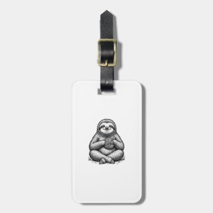 Vintage Sloth Knitting Engraving Shirt Design_1 Luggage Tag
