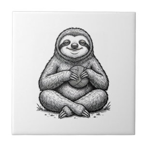 Vintage Sloth Knitting Engraving Shirt Design_1 Tile