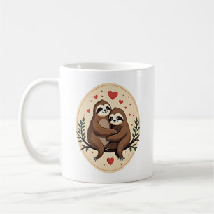 Vintage Sloth Love Retro Valentine Shirt 2 Coffee Mug